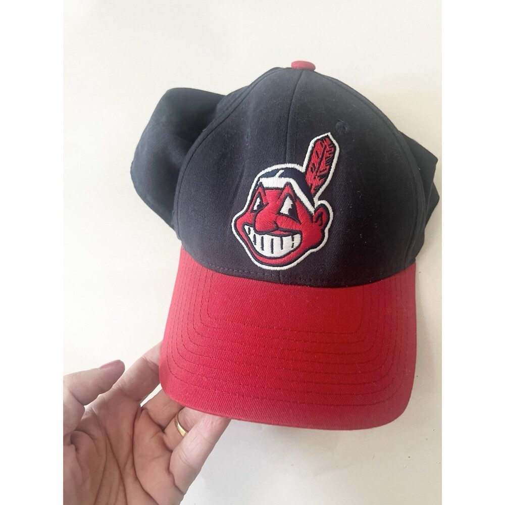 Vintage Cleveland Indians Hat Cap Snap Back Blue Red MLB Baseball Chief Wahoo